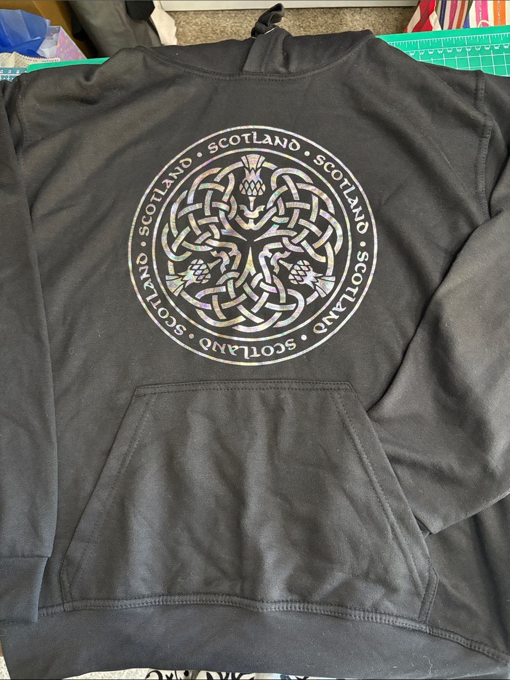Scotland Graphic Black Pullover Hoodie (v)